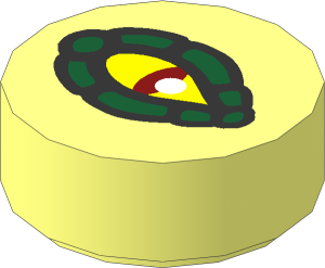 Tile  1 x  1 Round with Crocodile Eye Pattern