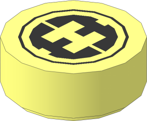 Tile  1 x  1 Round with H Pattern