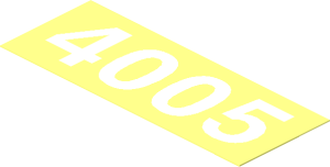 Sticker  1.1 x  2.9 with White "4005" on Transparent Background