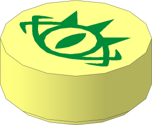 Tile  1 x  1 Round with Goblin King Eye Pattern
