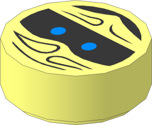 Tile  1 x  1 Round with Ninjago Trapped Zane Pattern