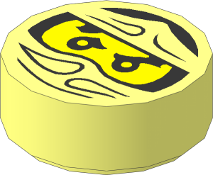 Tile  1 x  1 Round with Ninjago Trapped Jay Pattern