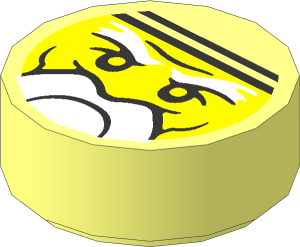 Tile  1 x  1 Round with Ninjago Trapped Sensei Wu Pattern