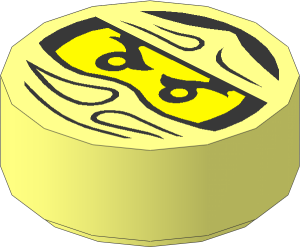 Tile  1 x  1 Round with Ninjago Trapped Lloyd Patternn