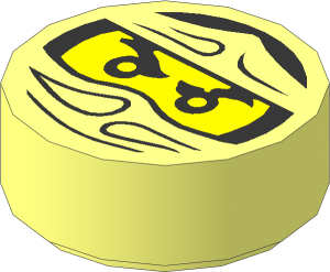Tile  1 x  1 Round with Ninjago Trapped Kai Patternn