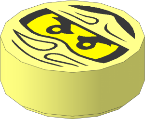 Tile  1 x  1 Round with Ninjago Trapped Cole Pattern