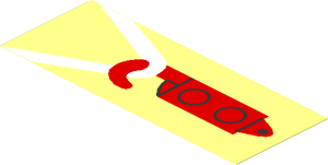 Sticker  1.9 x  4.9 with Red Hook and White Rope - Hook Right