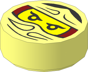 Tile  1 x  1 Round with Ninjago Trapped Nya Patternn