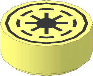 Tile  1 x  1 Round with  8 Spokes Republic Pattern