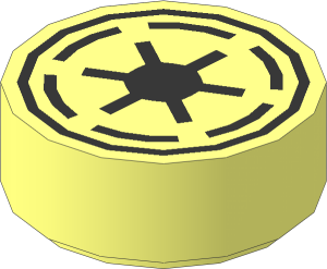 Tile  1 x  1 Round with  6 Spokes Republic Pattern