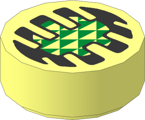 Tile  1 x  1 Round with Electronic Eye Pattern