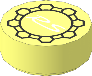 Tile  1 x  1 Round with "RS" Pattern