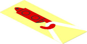 Sticker  1.9 x  4.9 with Red Hook and White Rope - Hook Left