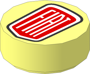 Tile  1 x  1 Round with Fiat Logo Pattern