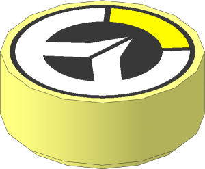 Tile  1 x  1 Round with Overwatch Logo Pattern