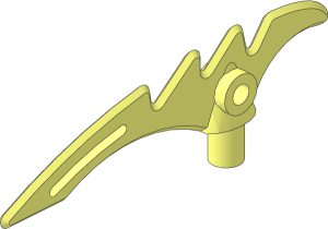 Minifig Weapon Crescent Blade Serrated with Bar 0.5L