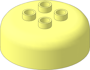 Duplo Brick  4 x  4 x  1 Round with Curved Top