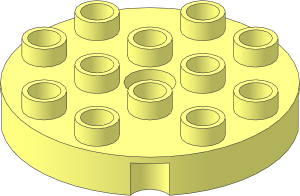 Duplo Plate  4 x  4 Round with Snapping Ridges