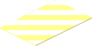 Sticker  1.1 x  0.7 with White and Transparent Danger Stripes Right Up
