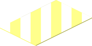 Sticker  1.1 x  0.7 with White and Transparent Danger Stripes Left Up