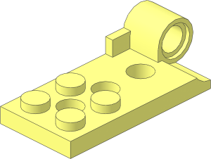 Hinge Plate  2 x  4.5 Base with Technic Pin Hole and  3 Holes