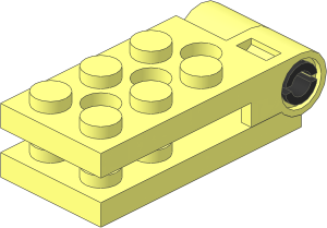 Hinge Plate  2 x  4.5 with Technic Pin with Friction and Slots