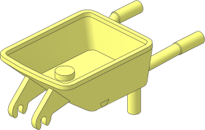 Wheelbarrow with Two Studs and 2 Wheel Clips
