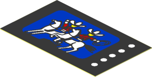 Sticker  1.2 x  2 with TV Screen with Western Scene