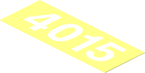 Sticker  1.1 x  2.9 with White "4015" on Transparent Background