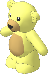 Minifig Teddy Bear with Arms Down with Tan Belly and Muzzle and Black Nose and Eyes Pattern