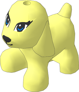 Animal Puppy Walking with Bright Light Blue Eyes and Black Nose and Mouth Pattern