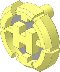 Constraction Shell Chest Badge "H" with  2 Bars with Light Bluish Grey Pattern