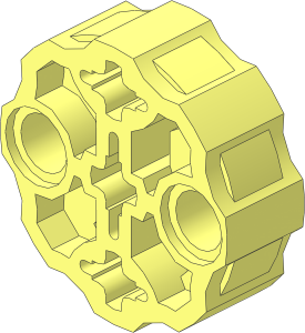 Technic Connector Circular with  2 Pin Holes and  3 Axle Holes