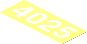Sticker  1.1 x  2.9 with White "4025" on Transparent Background