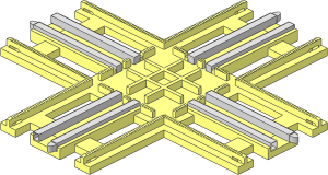 Train Track 12V Slotted Crossing
