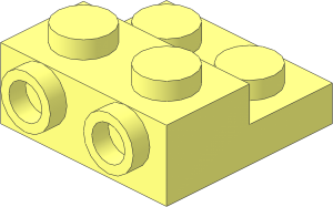Plate  2 x  2 x  0.667 with Two Studs On Side and Two Raised with Closed Understud