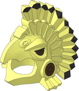 Minifig Headdress Aztec Bird with Eyes and Cheeks Pattern