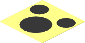 Sticker  2.0 x  2.0 with 3 Black Discs