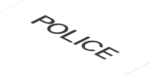Sticker  1.2 x  6 with Thin Black "POLICE"