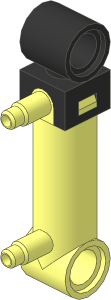 Technic Pneumatic Cylinder  1 x  1 x  5 with  2 Ports with Stepped Outlets (Retracted)