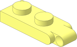 Hinge Plate  1 x  2 with 1 Large Finger
