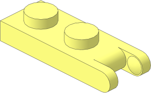 Hinge Plate  1 x  2 with 2 Fingers at Outer Edges