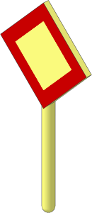 Roadsign Diamond without Base with Red Border Pattern