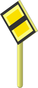 Roadsign Diamond without Base with End Priority Right Pattern