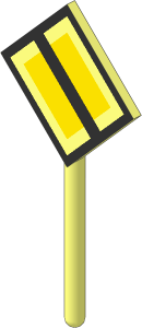 Roadsign Diamond without Base with End Priority Left Pattern
