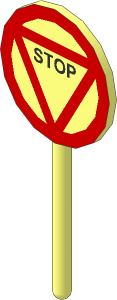 Roadsign Round Large without Base with "STOP" Pattern