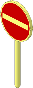 Roadsign Round Small without Base with No Entry Wide Pattern