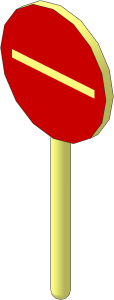 Roadsign Round Small without Base with No Entry Narrow Pattern