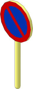 Roadsign Round Small without Base with No Waiting Left Pattern