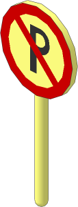 Roadsign Round Small without Base with No Parking Pattern
